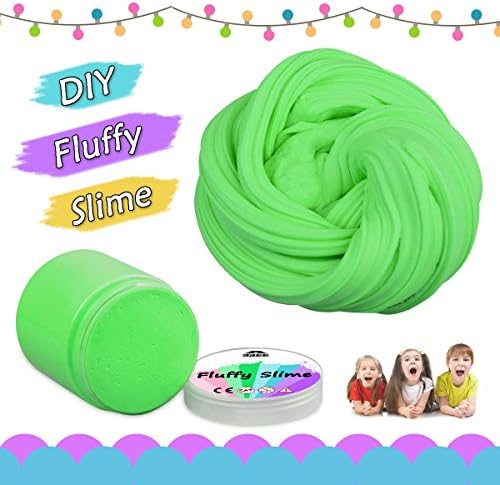 Fluffy Slime, 6 Ounce Green Putty Floam Slime Sensory Play Stress Relief Toy with Nice Fragrance for Kids and Adults  (Green)