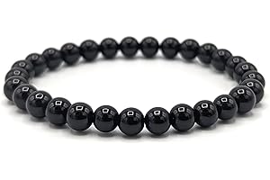 PURAJA Bransoletka z kamienia szlachetnego z prawdziwego kamienia naturalnego, 6 mm bransoletka z wysokiej jakości minerałów: turmalin, różowy kwarc, kryształ górski, ametyst, awenturyn