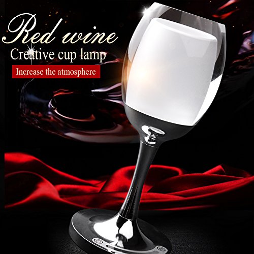 ACRATO Lampe de Chevet Rechargeable LED Lampe Tasse de Vin en Verre Romantique Elégant Multicolore Pour Décorations de Mariage Noël Anniversaires Saint Valentin ACRATO Lampe de Chevet Rechargeable LED Lampe Tasse de Vin en Verre Romantique Elégant Multicolore Pour Décorations de Mariage Noël Anniversaires Saint Valentin