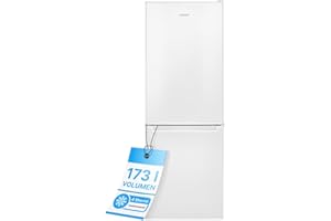 Bomann® Kühlschrank mit Gefrierfach 143cm hoch | Kühl Gefrierkombination 173L mit 3 Ablagen & 3 Schubladen | Türanschlag wechselbar | leise Kühlgefrierkombi 40db | Kühlschrank | KG 7331 weiß