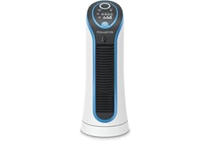 Rowenta Eole Compact, Mini Ventilatore a Torre, 3 Velocità Regolabili, Ventilatore Silenzioso, Timer, Spegnimento Automatico, VU6210