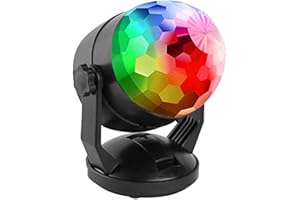 ENUOLI 7 Color RGB Sound Activated Magic Ball Strobe Lights Battery/USB Operated Led Crystal Disco light Stage Effect Par Lights Portable Music Rhythm Light for DJ Bar Club Home Party Xmas Wedding