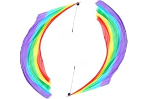 Hitopin 2 Sets Belly Dance Veil Poi Throwing Balls Scarf Streamer with Poi Balls For Parties Performances