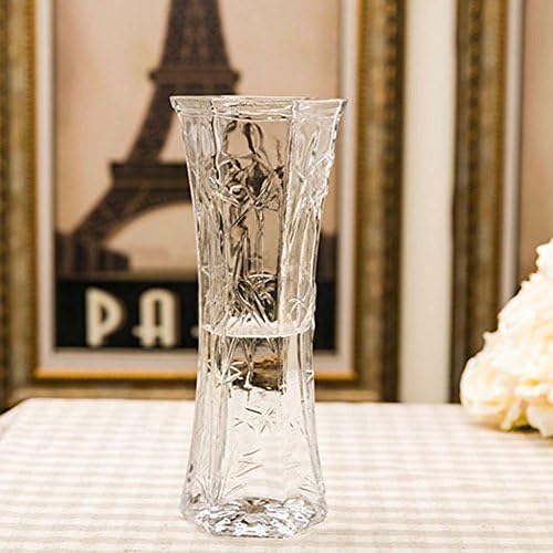 Joyousac Crystal Vase Flower Glass Vase Decorative Centerpiece For Home or Wedding … (40cm)