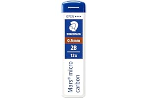 STAEDTER STAEDTLER Mars micro carbon 250 0,5 mm 2B - wkłady ołówkowe - 4 tubki/opakowania (48 wkładów) 2B