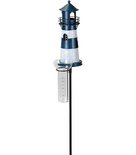 Leuchtturm Am Gartenstab – Windlicht Aus Eisen, Rost-lackiert, 135 Cm Hoch – Romantische Gartendeko