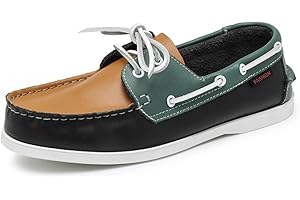 clofab Herren Damen Bootsschuhe Leder Boat&Deck Schuhe Classic Segelschuhe Freizeitlederschuhe Große Größen 46 47 für Freizeit und Business Elegante Herrenschuhe