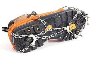IRABEY Spikes für Schuhe Winter, Spikes Schuhe Schuhkrallen mit 8 Zähne, Schuhspikes, Anti Rutsch Schuhkralle mit Edelstahl Spikes, Klampen Schuhe Spikes,für Wandern, Schnee, EIS, Winter Outdoor (20pcs)