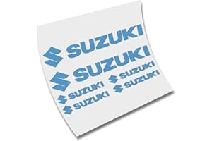 CUAC REVOLUTION PEGATINA ADHESIVO AUTOCOLLANT PARA SUZUKI TROQUELADO VINILO 6 STICKERS CORTE (Azul Hielo)