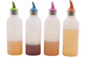 Lancoon Bouteille à Sauce Plastique, Lot de 4 pcs 450 ml (idéal pour Sirop, Sauce Ketchup, BBQ, condiments, sauces, arts et artisanat, Atelier, stockage, et plus encore) KT30