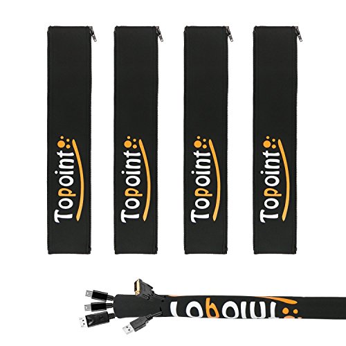 Topoint® Kabelkanal Organizer Management-Set, 4 Stück 19 "Flexible Neopren Draht Verpackungs Schnur Management