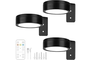Fiotha 3 Stück Bilderleuchte Kabellos, Bildbeleuchtung Kabellos mit Fernbedienung, LED Wiederaufladbar Malerei Licht, Bilderrahmen Lichts Ohne Bohren, Bild Licht 3 Lichtfarben, Picture Lights for Wall