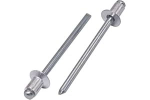 SKIR'CO Remaches de aluminio avellanados (100 piezas) 4.0 x 6 mm, mandril de acero, remaches