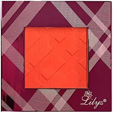 Lilyz Multi-Function Matte / Shimmer Eyeshadow Highlighter Blush Blusher Bronzer Face Contour Compact with Hot Pink High Shine Case 3.5g (01# Coral Orange MATTE-HotPinkCase)