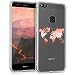 Produktbild kwmobile Hülle für Huawei P10 Lite - TPU Silikon Backcover Case Handy Schutzhülle - Cover klar Weltkarte Umriss Design Rosegold Transparent