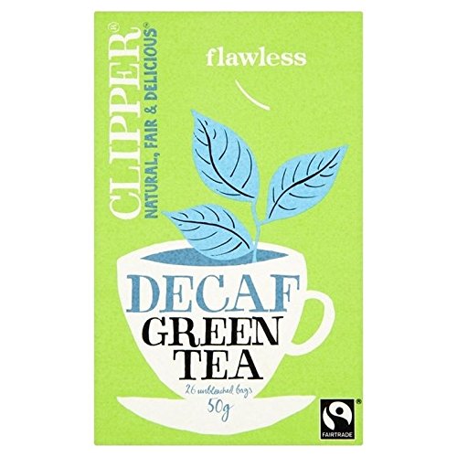 Clipper Fairtrade Descafeinado té verde 26 para unidades (Paquete de 6)