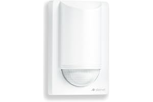 Steinel IS 2180 Eco Detector de Movimiento Blanco, Sensor PIR 180°/12 m, Carga de conmutación LED 350 W, Sensor de Pared, protección antideslizamiento