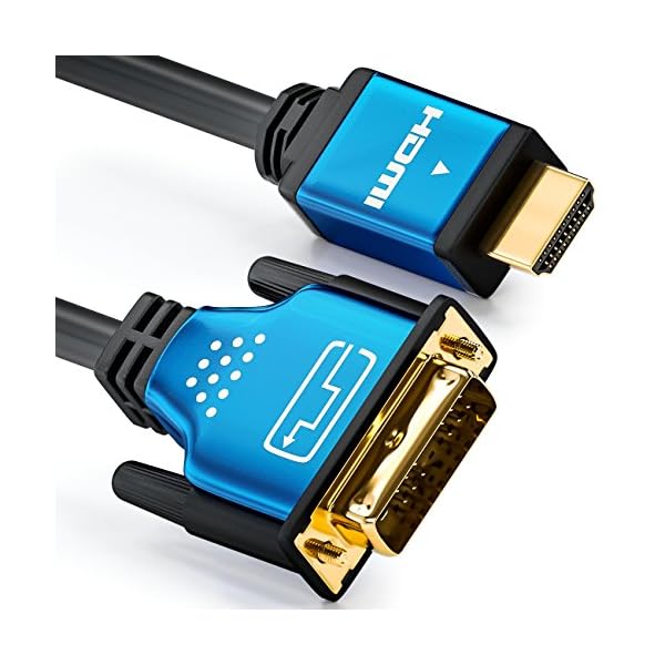 deleyCON 0,5m Cable HDMI a DVI - Conector HDMI para Enchufe DVI 24+1 HDTV Full HD 1080p 1920x1080 - Contactos Chapados…