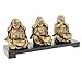 Produktbild Kerzenhalter für 3 Kerzen - Buddha der Weisheit-Design - Farbe GOLD mit Patina