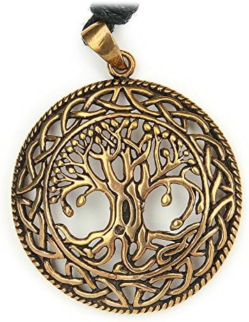 Life tree bronze jewelery Celtic pendant Ø 3,3 cm incl. Textile tape