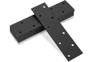 SZYILIDA 7 Pz Piastra di Giunzione Piana, Staffe Piatte Lamiera Forata, Staffe Piastra di Fissaggio, Piastre Staffe Perforate Connettore, Lastrina di Giunzione Piatta con 8 Foro per Legno, 150x38 mm/Nero