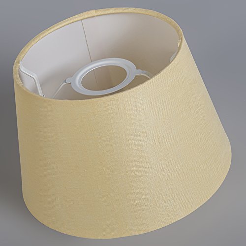 QAZQA Leinen Lampenschirm 25cm rund DS E27 leinen creme , Rund konisch Schirm Pendelleuchte, Schirm Stehleuchte, - 4