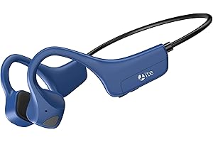 YouthWhisper Bone Conduction Headphones Bluetooth - Wireless Open-Ear Headset with Microphones Lightweight Sweat Resistant Waterproof Running Earphones, Long Battery Life(Blue)