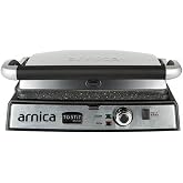 Arnica Tostit Maxi İnox Granit Izgaralı Tost Makinesi, 2000 W, Paslanmaz &Ccedil;elik, Aynı Anda 6 Tost, Gri