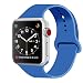 Produktbild ZRO für Apple Watch Armband, Soft Silikon Ersatz Uhrenarmbänder für 38mm iWatch Serie 3/ Serie 2/ Serie 1, Größe S/M, Tief Blau