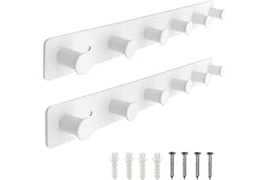 SYPEN 2 stycken garderobskrokar vit metall | vägggarderob 40 cm | Klädkrok vägg stabil