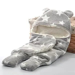 First Kick New Born Baby Blanket Pack of Super Soft Wearable Baby Wrapper Cum Baby Sleeping Bag for Baby Boys, Baby Girls, Babies (76cm x 70cm, 0-6 Months)