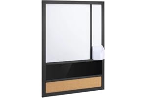 ‎SPACETRONIK Spacetronik 3in1 Kombitafel, Magnettafel, Whiteboard & Kork-Pinnwand, Wandtafel mit trocken abwischbarer & magnetischer Schreibfläche, Memoboard für Büro, Schule & Zuhause (45x60 cm)