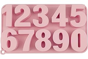 Icelsa Molde de Silicona Número 0-9,1 Pieza Número Chocolate Silicona Moldes Silicona Número 0-9 Moldes de Chocolate para Hacer Piruletas Molde de Hielo Números Molde