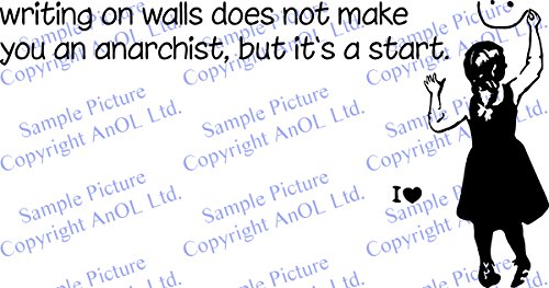 Banksy Vinyl Wand Aufkleber Spruch Aufschrift on Walls nicht make dir Anarchist / Mädchen mit Smiley-gesicht / Straßen Graffiti aufkleber + Gratis Aufkleber ( 60x32cm) - 3