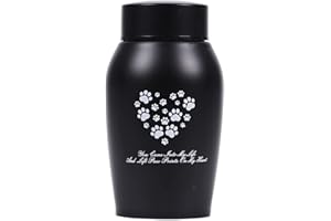 YOUDEAR MEMORIALS Urnen für die Einäscherung von Haustieren, Urnen für Hunde- und Katzenasch (Schwarz, klein)
