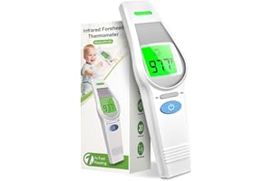 HealthTree Termometro Frontale Senza Contatto per Bambini Adulti, Ampio Schermo LCD Retroilluminato, Termometri Digitali per Bambini, Fronte, Orecchio, Monitor Alimentare Adatto per Uso Domestico