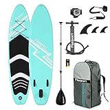 FBSPORT Planche de Sup Gonflable, Stand up Paddle Gonflable PVC Aluminium, Planche de Paddle Gonflable,Planche Double Couche,Pagaie télescopique