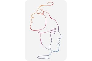 FINGERINSPIRE Stencil Facce Astratte 21x29.7cm Modello Stencil Faccia Due Donne Modello Linea Facce Plastica Stencil Pittura Stencil Riutilizzabili Decorazione Stencil per Arredamento Parete Mobili