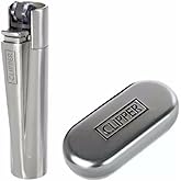 Clipper Classic Large Metal Traditional Lighter - CP11 Silver Shiny Finish, Durable & Refillable with Packing Tool - Iconic D