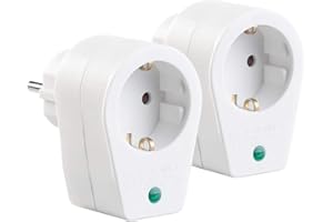 revolt Netzfilter Steckdose: 2er-Set Steckdosen-Adapter mit Überspannungsschutz bis 6.000 V (Überspannungsschutzadapter, Blitzschlag-Steckdosen-Adapter, Steckdosenleiste)