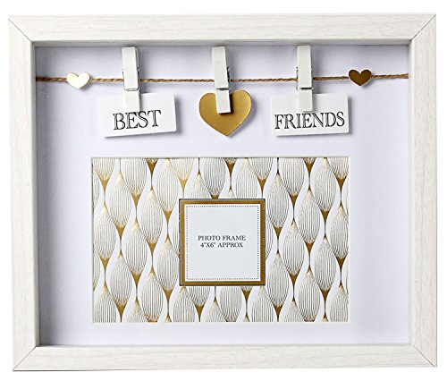 Carousel Home Best Friends - Marco de Fotos (Madera), Color Blanco y Dorado