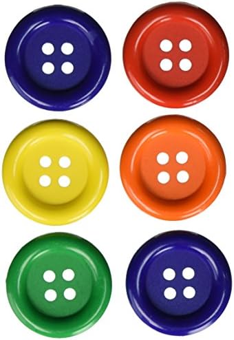Favorite Findings Button 34 x 34 mm 6 pcs, Multicolour Primaries, 10x6x1 cm