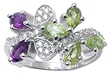 PRODUKT: RING | STEINE: Peridot und Amethyst | GEWICHT: 3.5 g (Edelstein und Metall)
