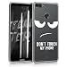 Produktbild kwmobile Hülle für Huawei Y9 (2018)/Enjoy 8 Plus - TPU Silikon Backcover Case Handy Schutzhülle - Cover klar Don't touch my Phone Design Weiß Transparent