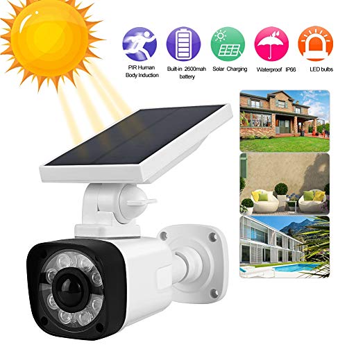 Preisvergleich Produktbild Kafuty Solarenergie Induktion Gartenmauer LED IP66 Wasserdichter Gefälschter Kameramonitor mit Integriertem Bewegungs- und Nachtsensor, Intelligenter Lichtsteuerung usw.