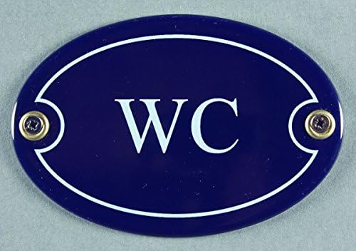 Enamel Sign "WC oval 7 x 10 CM Enamel Wall Plaque Sign Loo Toilet