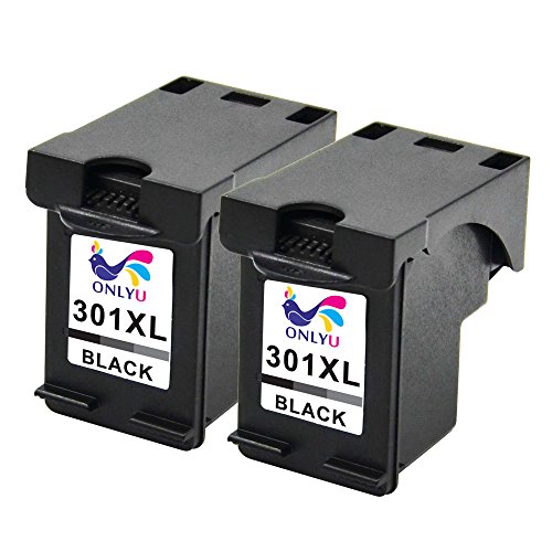 ONLYU 2Pack Kompatible Tintenpatronen HP 301 xl 301xl für HP Officejet 2620 4630 2622 2624 4632 4634 4636 ENVY 4507 4503 4505 4507 4508 4509 4506 5532 4502 4504 4501 5534 5539 5536 4500 5530 Deskjet 1000 1010 3000 1050 1050A 1055 1510 1512 1514 2000 2050 2050a 2510 2514 2512 2544 2549 2547 2543 2548 2540 2054A 3050 3000 3050A 3055 3055A 3054A 3052A 3060 2540 2542 3057 3059 3059a 1512 1514(2Schwarz)