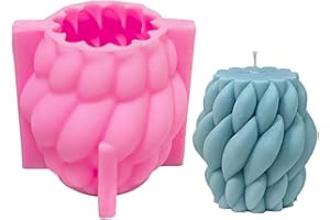 Gsrhzd Candle Moulds, Silicone Candle Moulds, 3D Candle Making Moulds, Candle Moulds for Candle Making, for Homemade Beeswax Candle, Soap, Fondant Cake Decoration, Chocolate, Candy, Clay Craft, M