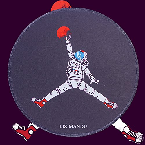 Gaming Mauspad(250 x 250 x 3 mm) ,Lizimandu Silent Designer Runde Round Mousemat /Standard Size mit Anti-Rutsch-Leder-Runde Double Sided Durchmesser 25 cm für alle gängigen Mouse-Typen(Weltraum Dunk/Space Dunk) - 4