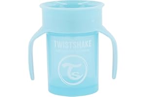 Twistshake Tasse 360 | Gobelet pour Bébé avec Bord à 360° - 230 ml | Tasse D'apprentissage pour Enfants avec Poignées | Gobelet Anti-Déversement pour Tout-Petits | Sans BPA | 6+ Mois | Bleu